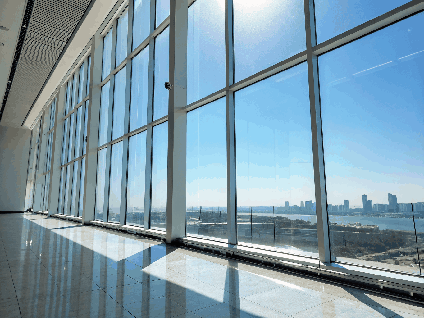 Pristine glass surface after professional stain removal