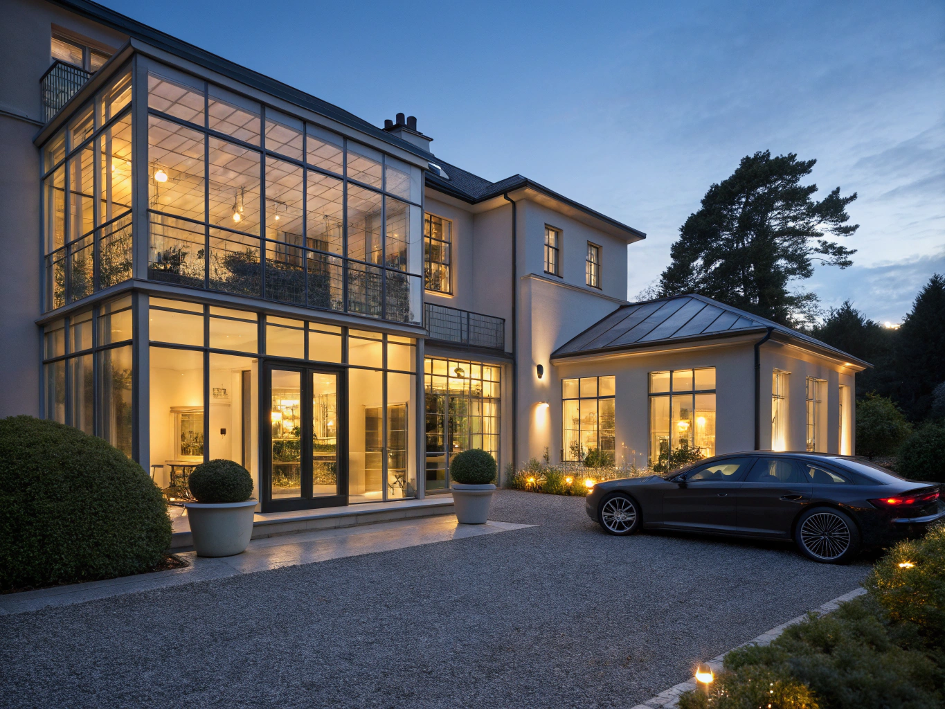 Luxury GTA estate reflecting the skyline in pristine windows