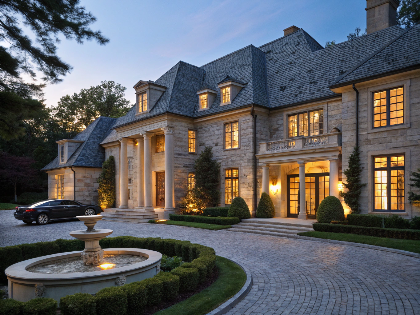 Cloudy windows on a luxury estate before cleaning